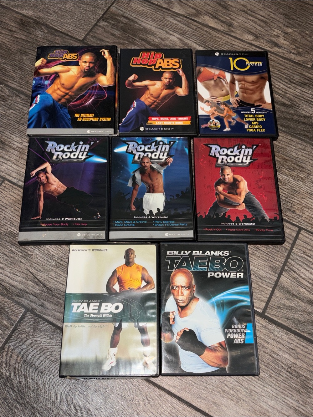 8 DVD Workout Videos Shaun T's Rockin’ Body Hip Hop Abs BEACHBODY 10 Min Trainer